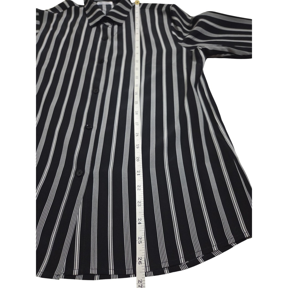 LilySilk Womens Black and White Striped 100% Mulberry Silk Button Down Blouse M - Picture 10 of 10